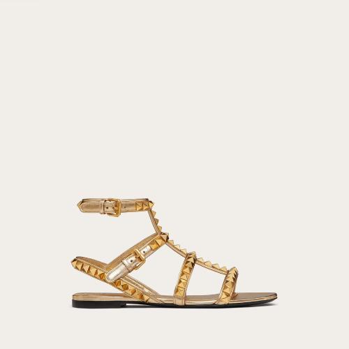  VALENTINO華倫天奴 22年秋冬 女士 平底涼鞋 SANDALES BASSES ROCKSTUD NO LIMIT EN NAPPA LAM