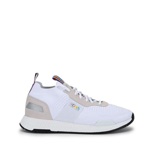 HUGO BOSS/雨果博斯 2021款 男士織物配皮系帶套襪運動鞋 50455815