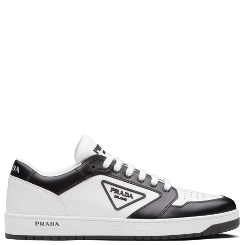 PRADA/普拉達(dá) 秋冬 男士白色/黑色皮革運(yùn)動(dòng)鞋2EE363_3LJ6_F0964