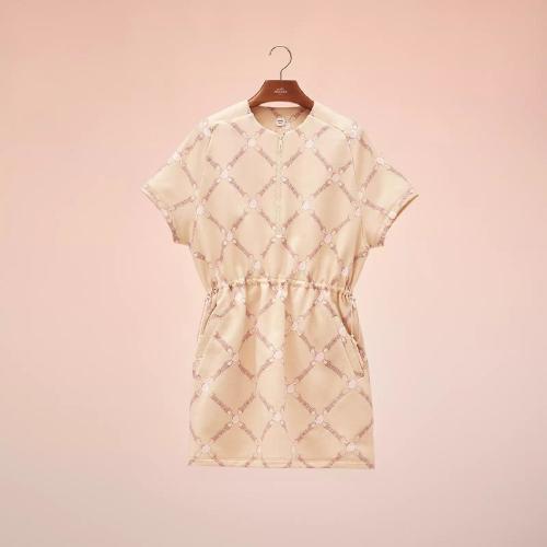  HERMES愛馬仕 22年秋冬 女士 連衣裙 Robe zippee imprime ??Grand Tralala?? H2E4504DK5R