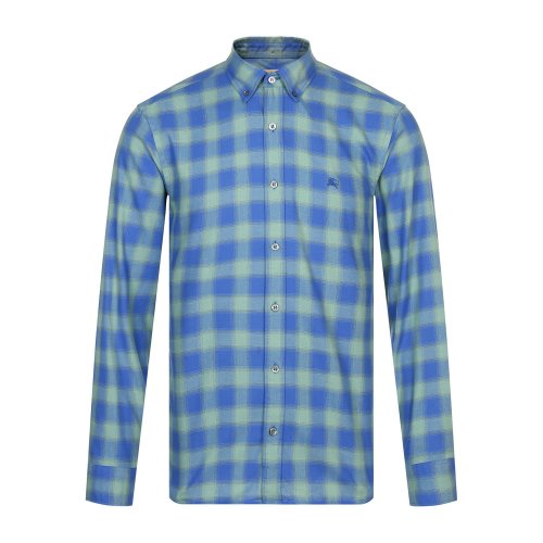 BURBERRY/博柏利 純棉翻領紅藍格紋男士長袖襯衫 長襯 休閑上裝40331971