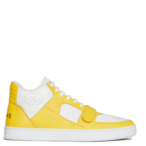 CELINE/賽琳      CT-02系列 男士熒光白/黃色牛皮革中幫運(yùn)動(dòng)鞋342823338C.01OE