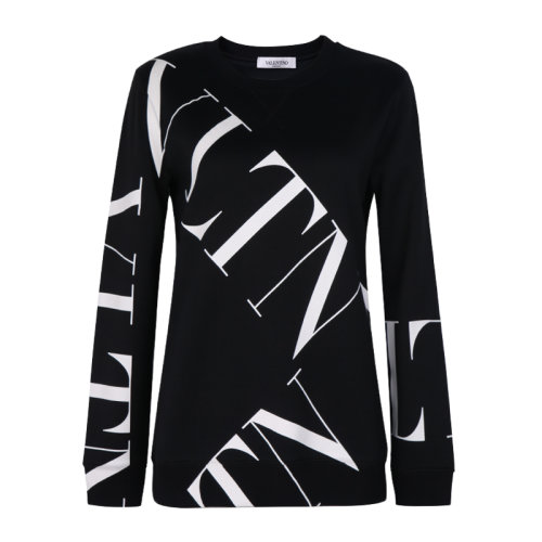 Valentino/華倫天奴  女裝 時尚百搭 圓領(lǐng) 女士黑色棉質(zhì)針織衫/毛衣 SB3MF02R4T90NI  HKY015C