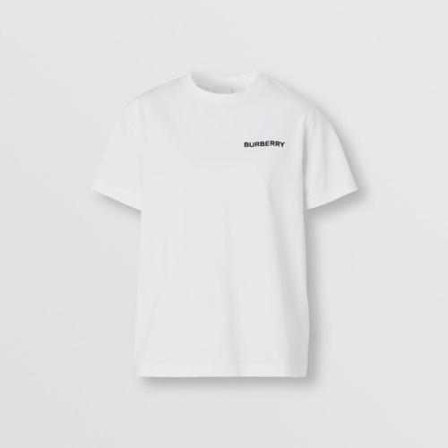 BURBERRY 22年秋冬 女士 專屬標(biāo)識裝飾棉質(zhì) T 恤衫 80571091