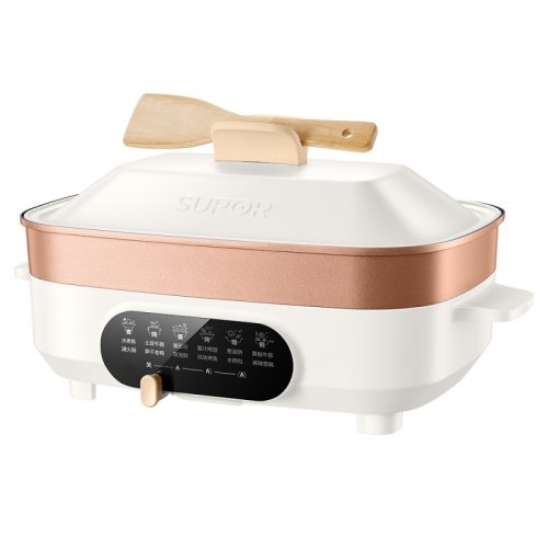 supor/蘇泊爾多功能電蒸鍋家用網(wǎng)紅電燒烤鍋電火鍋蒸煮煎烤燜燉烙多用途鍋無煙不粘一體煎烤機JD3424D08帶蒸格5.5L