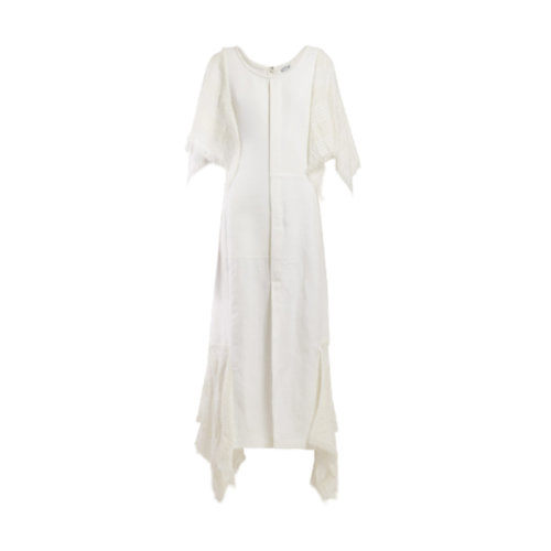 LOEWE/羅意威  女士白色織物經(jīng)典時(shí)尚百搭圓領(lǐng)連衣裙 D2196540RO-2100