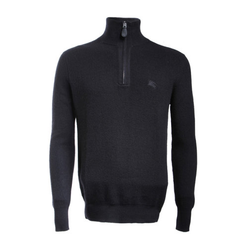 BURBERRY/博柏利 男士黑色棉質(zhì)混紡山羊絨簡約毛衫 3943651