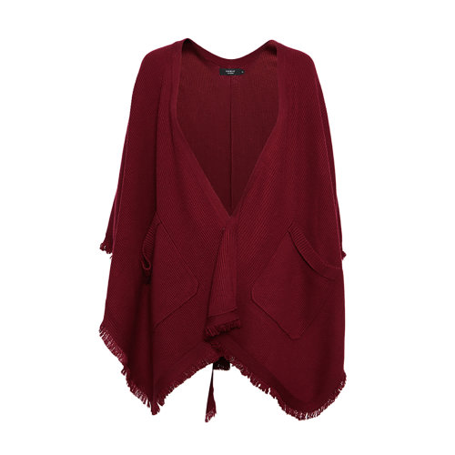 【Designer Womenwear】SHOKAY/繡嘉 秋冬新品女士針織衫/毛衣 香頓女士開衫式流蘇斗篷