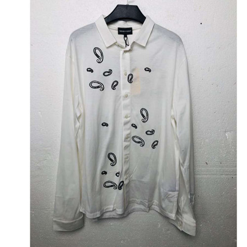 Emporio Armani/安普里奧阿瑪尼/白色刺繡男士長袖襯衫