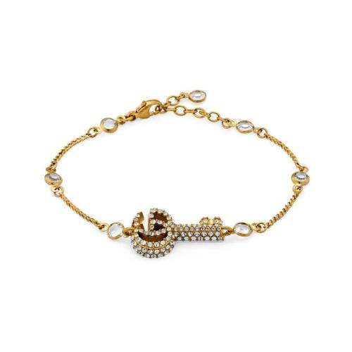  GUCCI古馳 22年秋冬 女士 水晶雙G鑰匙手鐲 645623 J1D50 8062