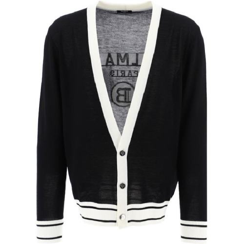  BALMAIN/寶曼 男士黑色羊毛針織衫/毛衫 VH1KL002 K012 EAB PLFSX