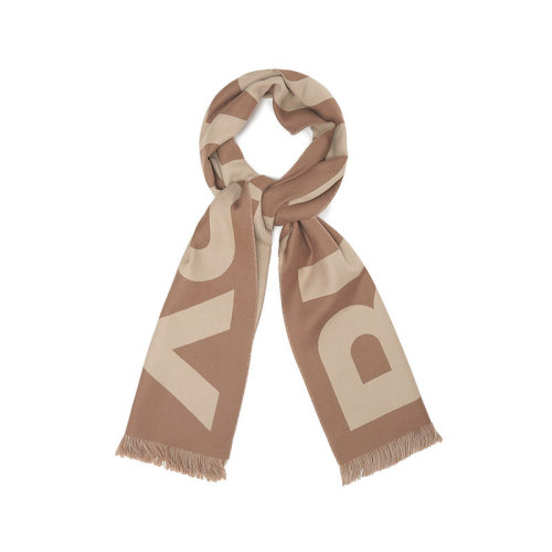 BURBERRY/博柏利【22秋冬新款】男女通用款綿羊毛雙面兩用圍巾披肩樺木棕色徽標(biāo)提花 80571481