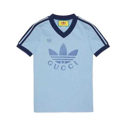  GUCCI古馳 22年秋冬 女士 adidas x Gucci聯(lián)名系列V領(lǐng)T恤 693636 XJEBZ 4709