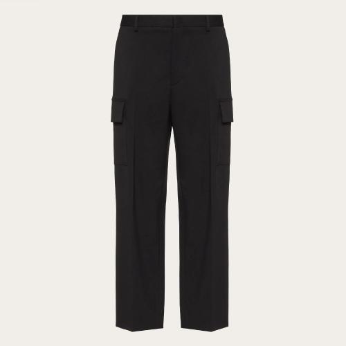  VALENTINO華倫天奴 22年秋冬 男士 休閑褲 PANTALON CARGO EN LAINE STRETCH XV3RBG038040NO
