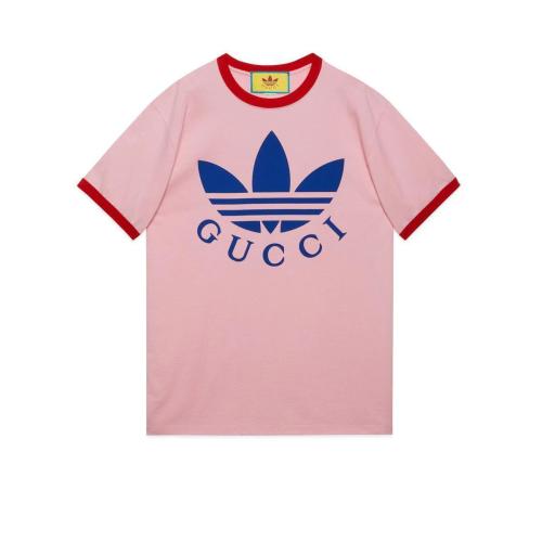  GUCCI古馳 22年秋冬 女士 adidas x Gucci聯(lián)名系列針織棉T恤 702612 XJEB1 5939