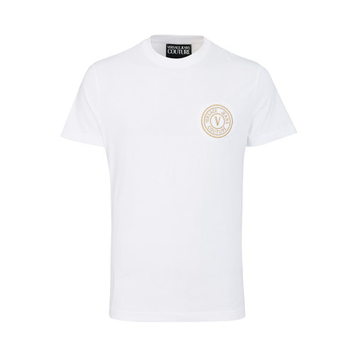 VERSACE/范思哲胸上LOGO白色塑身運(yùn)動(dòng)男士短袖T恤