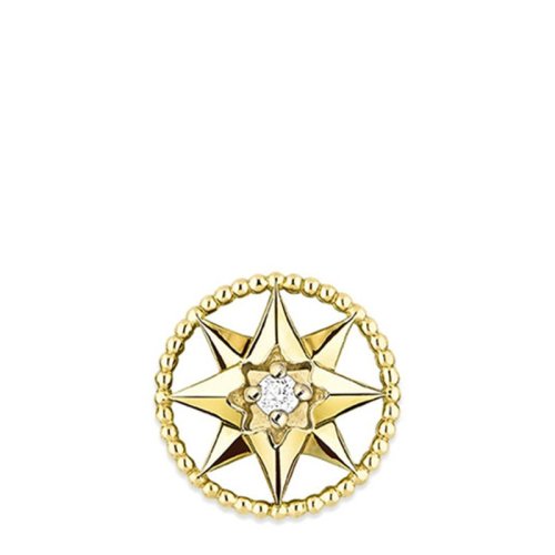 DIOR/迪奧 明星同款ROSE DES VENTS 小號(hào)八芒星鑲嵌鉆石黃金單只耳環(huán) JRDV95083_0000