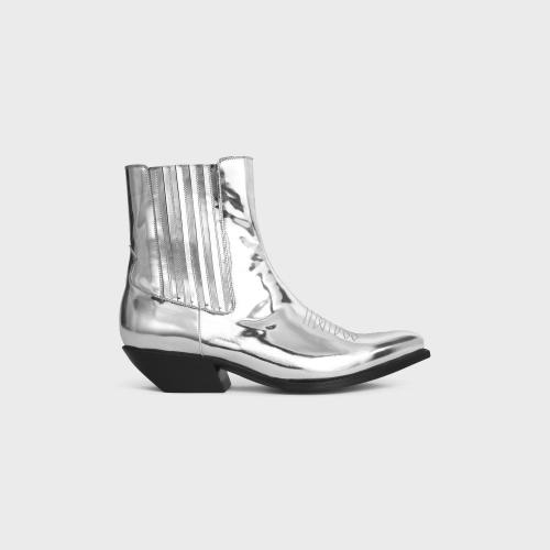  CELINE賽琳思琳 22年秋冬 男士 短靴 CELINE CRUISER鏡面金屬質(zhì)感牛皮革切爾西短靴 350553719C