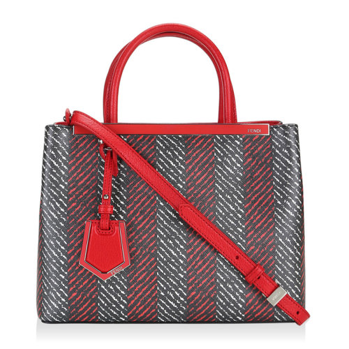 FENDI/芬迪  女士多色斜條紋牛皮拼PVC條紋小號單肩包斜挎包手提包