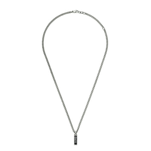  GUCCI/古馳 22新款 男女同款925純銀飾黑色琺瑯吊墜項鏈678714J84101064