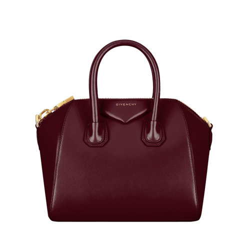 Givenchy/紀(jì)梵希 22新款 女士牛血紅小牛皮拉鏈開合金色字母標(biāo)志調(diào)節(jié)拆卸肩帶金色飾面手提肩背斜挎包BB50P2B13A-642