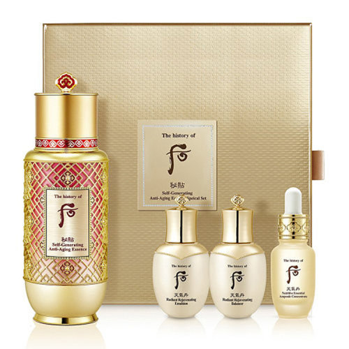 Whoo/后  秘貼煥然修護(hù)精華禮盒4件套(秘貼精華 90ml+天氣丹水25ml+天氣丹乳25ml+天氣丹安瓶精華8ml)