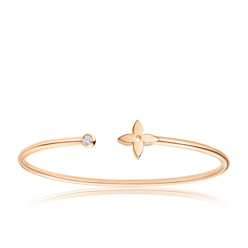 Louis Vuitton/路易威登 經(jīng)典款I(lǐng)DYLLE BLOSSOM系列 18k金玫瑰金徽標(biāo)花朵造型鑲嵌鉆石手鐲Q95533