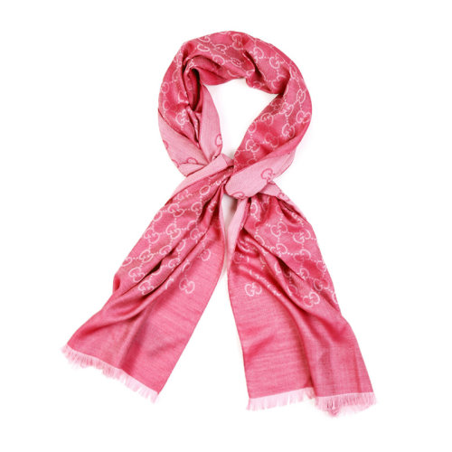 GUCCI/古馳 男女通用 中性時(shí)尚雙G經(jīng)典提花圖案流蘇裝飾羊毛圍巾圍脖 411115-3G200 多色可選