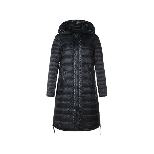 CANADA GOOSE/加拿大鵝 女士羽絨服 女士再生聚酰胺輕薄款長款ROXBORO鴨絨黑標連帽羽絨服大衣外套 2226LB