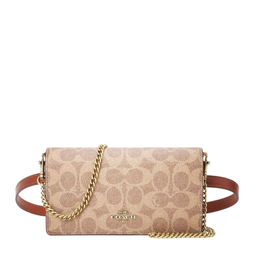 COACH/蔻馳 專柜款 【20春夏新款】女士拼色經(jīng)典標(biāo)志帆布多功能腰包可拆卸鏈條包單肩包斜挎包女包72161B4NQ4