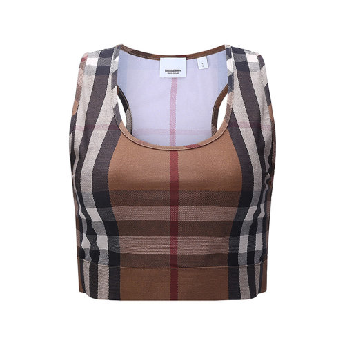 BURBERRY/博柏利【22春夏新款】女款錦綸/氨綸短款緊身背心格紋印花 80434281