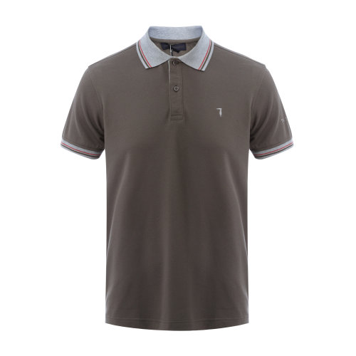 Trussardi/楚莎迪 棉質(zhì)藍(lán)色男士短袖Polo衫 男士短POLO 短t 休閑上裝