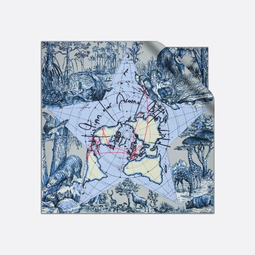  DIOR迪奧 22年秋冬 女士 絲巾 Dior 印花方巾 15DAW090I604_C805 預(yù)定商品1-3周發(fā)貨