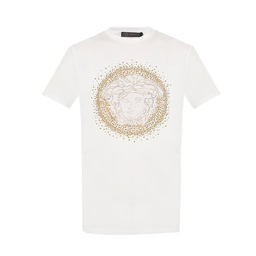 VERSACE/范思哲滿天星水鉆美杜莎女士短袖T恤A79160 4620 A93A     bi