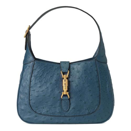  GUCCI古馳 22年秋冬 女士 Jackie 1961系列鴕鳥(niǎo)皮小號(hào)肩背包 636709 EY00G 4246