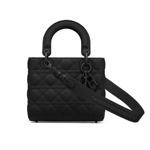 DIOR/迪奧 LADY DIOR系列MY ABCDIOR 女士黑色啞光小牛皮單肩手提戴妃包 （勛章款）M0538SLOI_M989