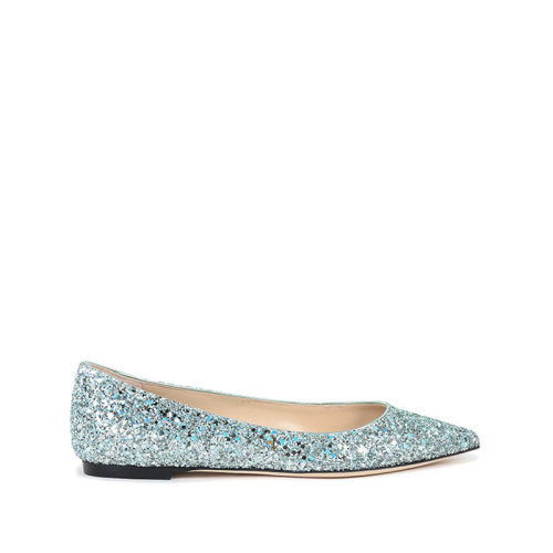 Jimmy Choo/周仰杰 女士閃光面料尖頭單鞋平底鞋 ROMY FLAT LHJ
