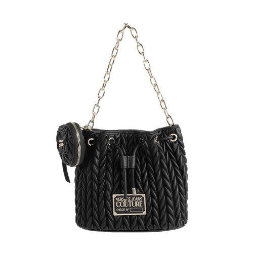 VERSACE/范思哲女士休閑潮流LOGO字母包包斜挎包百搭簡(jiǎn)約黑色古典