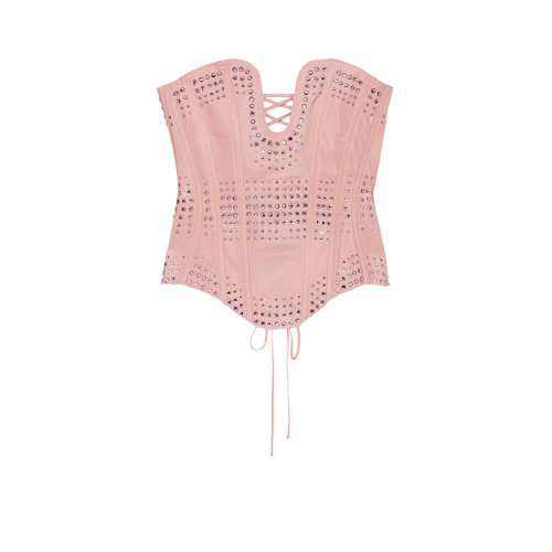 GUCCI/古馳 22年早春新款 情人節(jié)系列 女士淺粉色桑蠶絲水晶真絲束胸衣671945XUADU5390