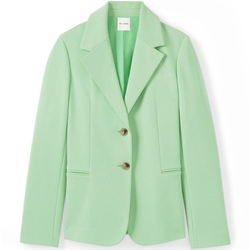 St.John/盛薔女士夾克薄荷綠色修身翻領(lǐng)西裝外套K6130A3