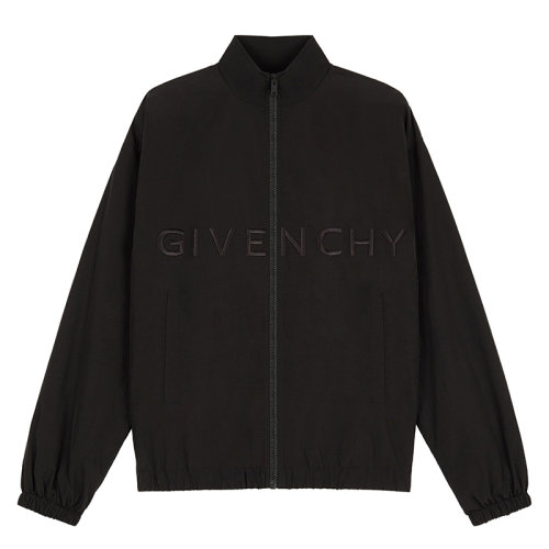 Givenchy/紀(jì)梵希 男士黑色啞光尼龍4G LOGO慢跑夾克BM00SE11BX-001