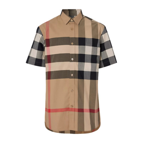 BURBERRY/博柏利男裝 服飾 時尚潮流 棉質(zhì)經(jīng)典格紋半袖襯衣 男士短袖襯衫 801732經(jīng)典格紋