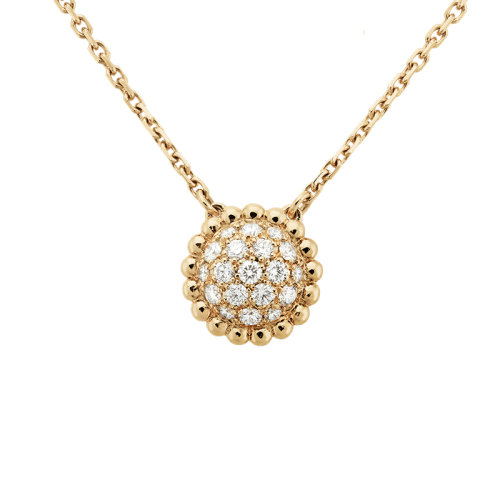 Van Cleef & Arpels/梵克雅寶 Perlée diamants系列 18K金黃金鑲嵌19顆鉆石圓形吊墜VCARO9PD00