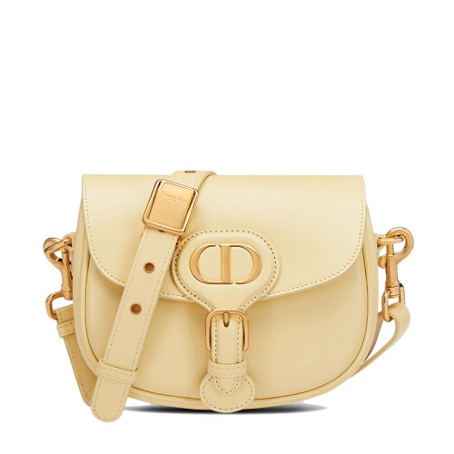 DIOR/迪奧 BOBBY系列 女士小號(hào)淡黃色小牛皮翻蓋單肩斜挎包M9317UMOL_M26Y