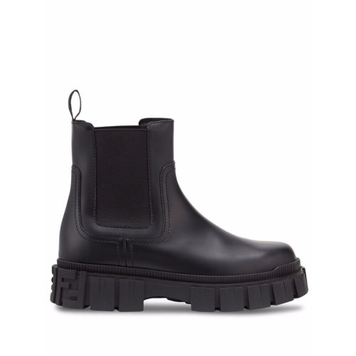 FENDI/芬迪 女士時尚百搭黑色皮革切爾西靴短靴 8T8187 AD7Q F0ABB