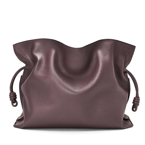 LOEWE/羅意威 22春夏新款Flamenco系列 女士超大號(hào)梅子色納帕牛皮革單肩斜跨手拿包0010683811