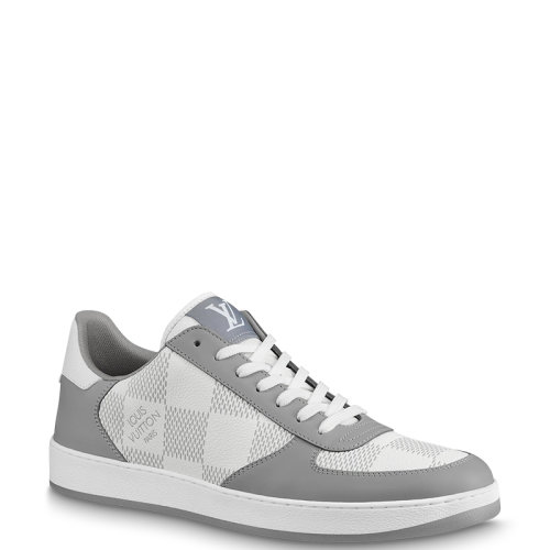 Louis Vuitton/路易威登 22年春夏新款 RIVOLI系列 男士灰色粒面牛皮革大號Damier棋盤圖案運動鞋1A9ZEK