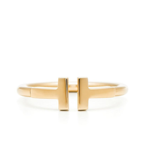 Tiffany & Co./蒂芙尼 經(jīng)典Tiffany T系列 18K金黃金T形圖案Wire戒指指環(huán)GRP07780