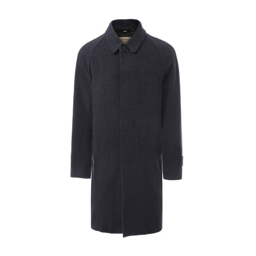 羊絨大衣 BURBERRY/博柏利 黑灰色男士羊毛大衣 巴寶莉 男士大衣 男士外套