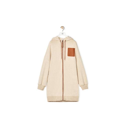  LOEWE羅意威 22年秋冬 女士 長袖T恤 Long oversize zip hoodie in cotton S359Y25X03-2110